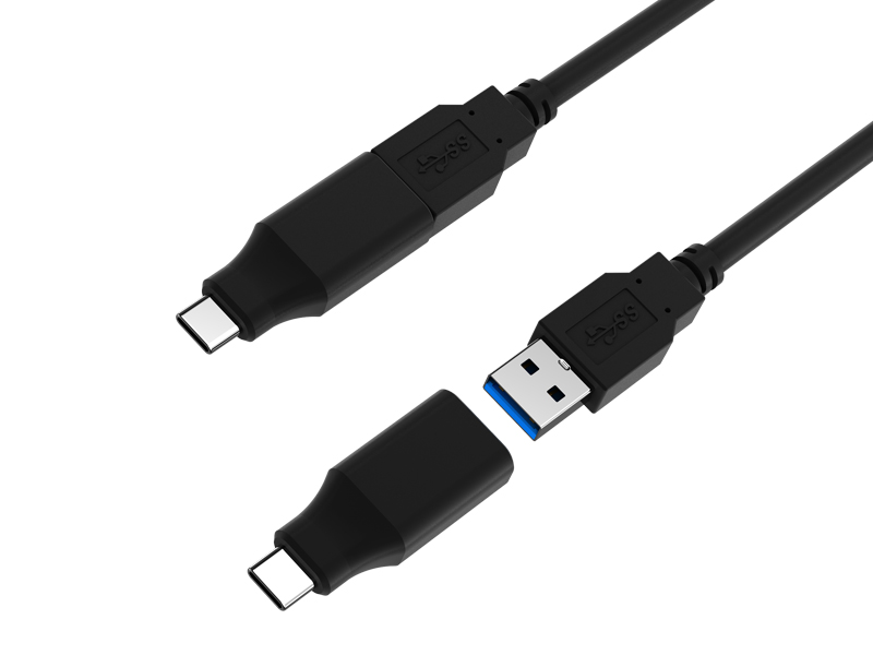 USB 3.2 USB-C to A 線材 附加 USB-C 轉接頭